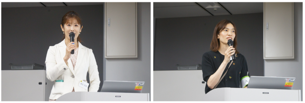 (左)司会を務めた魁生真里さん、(右)ご自身もアルムナイである事務局の福田洋子さん